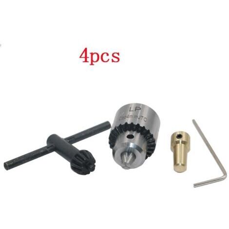 DEESSE SHOP-Mini mandrin de perceuse électrique de 0,3 à 4 mm, ensemble de 4 pièces de mandrin de perceuse à main pour arbre moteur (1/4)