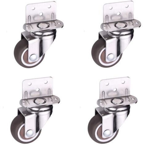 DEESSE SHOP-Pack de 4 roulettes pivotantes 25mm – Charge 11kg par roulette – TPE et acier – Pour meubles, lits de bébé, armoires, tables (1/5)