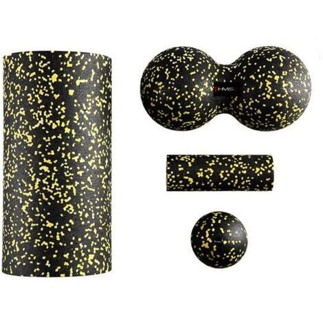 DEESSE SHOP-FSBM04 MUSTA-KELTAINEN HIERONTARULLASETTI/PALLOSETTI (4 kpl) HMS (1/5)
