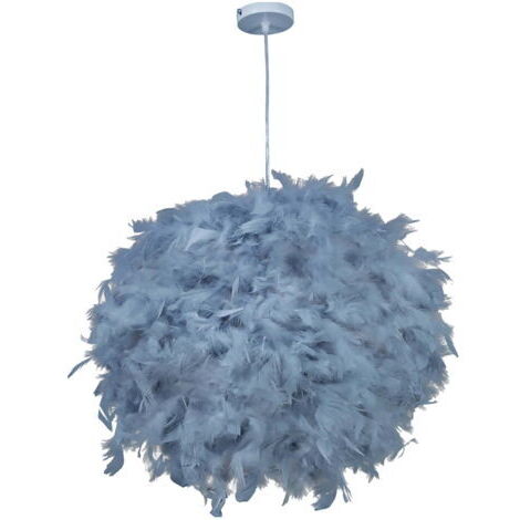 DEESSE SHOP-Suspension en plumes de style nordique Lampe en plumes moderne Salon Chambre Salle à manger chaleureuse Magasin de vêtements Café gris bleu - RWSuspension (1/5)
