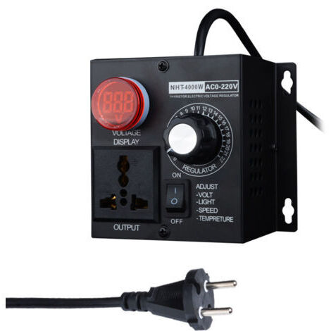 DEESSE SHOP-Ac 220V 4000W Compact Controller Variable Tension Vitesse Portable Temperature Lumiere Tension Adjuatable Dimmer (1/5)