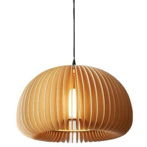 DEESSE SHOP-Lampe suspension moderne en rotin et bambou – Lustre rond rétro 10cm – Fil de suspension réglable 1m – Pour bar, café, bureau, salon (1/5)