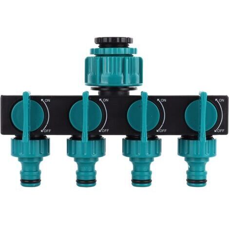 DEESSE SHOP-Separateur de Tuyau D'arrosage, Connecteurs de Tuyau de Robinet d'eau en Plastique 4 Voies Distributeurs Adaptateur de Robinet de Tuyau Reglable pour Outil D'irrigation Agricole de Jardin (1/5)