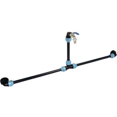 DEESSE SHOP-IBC Kit de connexion adaptateur IBC pour 2 réservoirs IBC côte à côte et réservoirs de pluie avec col de cygne 3/4" pour jardin, sortie de tuyau de réservoir de pluie (1/5)