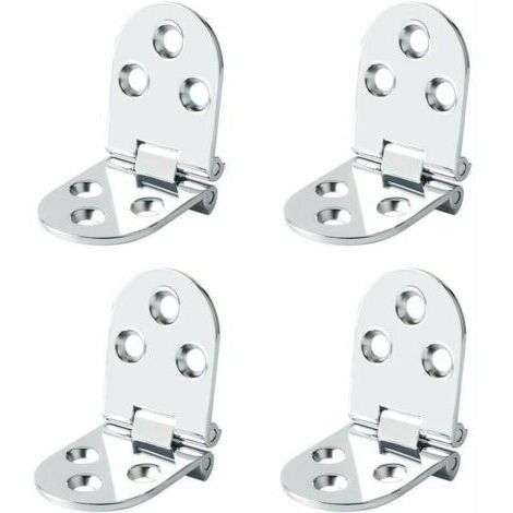 DEESSE SHOP-Charnières de Table Pliantes Connecteur Rabattable Montage de Meubles en Inox Pliant de 180 Degrés, 2.5 mm d’épaisseur, Finition de Chrome en Acier Inoxydable, 4 Pcs (1/4)