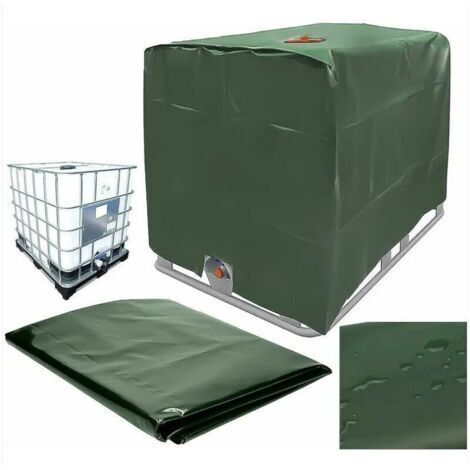 DEESSE SHOP-Bâche de réservoir d'eau, Bâche Couverture Réservoir IBC pour Cuve 1000L, Capôt de Protection Container Citerne Eau, Anti-poussière Anti-UV Anti-Pluie, 120x100x116cm (vert) - RWRécupérateu (1/5)