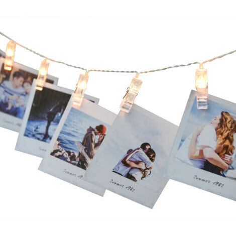 DEESSE SHOP-10 LED Photo Clips String Lights 1.5m, Feux de photocellulfr à pilfr, Féfr de Noël idéalfr pour suspendre dfr photos, dfr notfr, dfr cartfr à peindre et dfr mémos, Décoration extérieure in (1/5)
