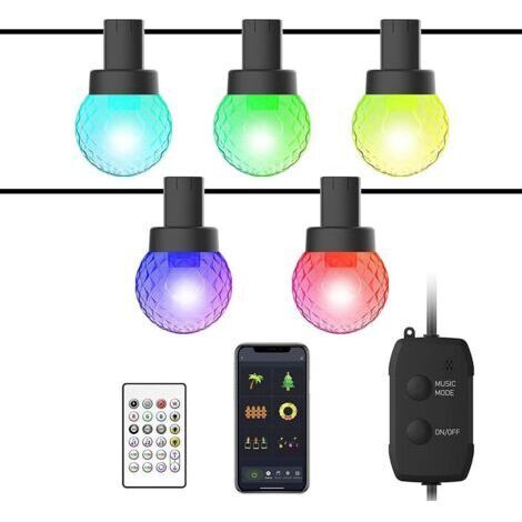DEESSE SHOP-Guirlande lumineuse de Noël Guirlande Lumineuse Multicolores, Guirlande Lumineuse à LED avec Télécommande Contrôlé par APP, Synchroniser avec Rythme de Musique/Fonction de Minuterie pour M (1/5)