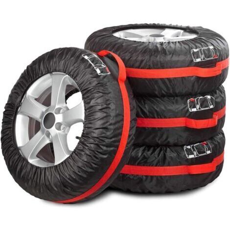 DEESSE SHOP-4X Housse de Pneu Voiture - Sac de Rangement et Protection pour Roue de Secours Diamètre 66cm avec Sangle Ajustable et Poignée - RWChaîne à neige et chaussette