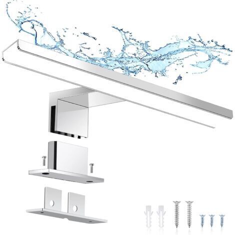 DEESSE SHOP-Lampe Miroir Salle de Bain 6W 30cm 400lm, Applique Armoire LED Blanc Froid 6000K, IP44 Etanche Lumière pour Miroir de Salle de Bain (300mm) - RWApplique de salle de bain (1/5)