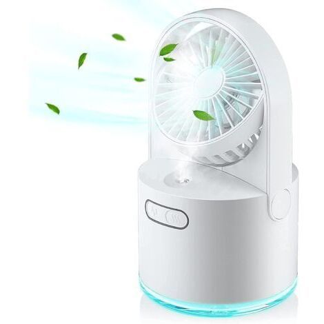 DEESSE SHOP-Ventilateur brumisateur de table, petit ventilateur de bureau personnel avec grand réservoir d'eau de 300 ml (1/5)