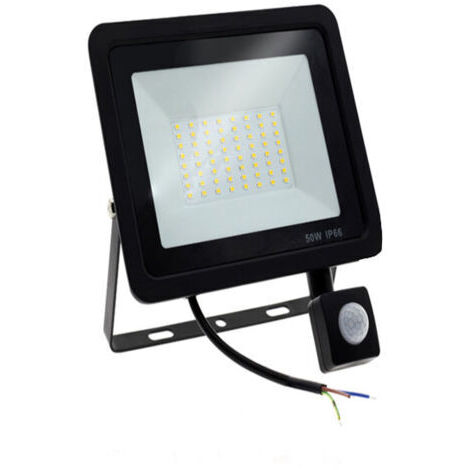 DEESSE SHOP-Projecteur LED 50W Noir détecteur de mouvement extérieur IP65 Température de Couleur: Blanc froid 6500K (1/4)