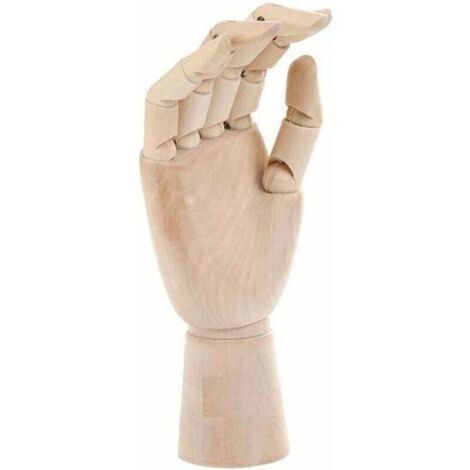 modèle de main en bois avec articulations flexibles des doigts gauche et droite croquis peinture oeuvre décoration de bureau à domicile fournitures de jardinage à domicile (1/5)