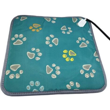 Tapis électrique pour chats, tapis imperméable pour animaux de compagnie. Tapis chauffant pour animaux de compagnie avec température réglable, câble résistant à la mastication. 45×45CM (1/5)