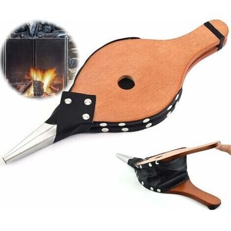 Soufflet De Cheminée Souffleur À Air En Bois Souffleur De Feu Pour Cheminée Soufflet De Cheminée Intérieur Soufflet Pour Gril Pour Cheminée Charbon Bois Grill Camping 37.7x13.7cm (1/5)
