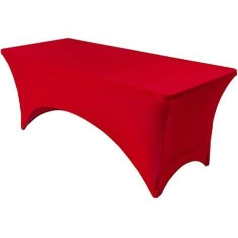 Housse Extensible for Table de conférence, Mariage, hôtel, Anniversaire,Mariage, Cocktail, Banquet, Festival(Rouge,6FT 183x76x76cm) (1/3)