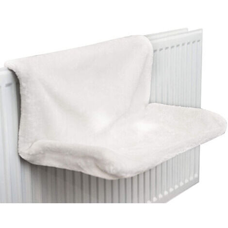 Hamac pour Chat, Confortable Hamac Chat Radiateur, Facile à Nettoyer Blanc Lit Radiateur, Laine d'agneau Lit Suspenduchat Tousradiateurs Courants,45×30cm (1/5)