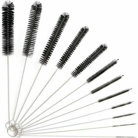 12pièce Tube Brosse de Nettoyage,Goupillon Nettoyage,Brosse de Nettoyage Tube pour Bouteille en Verre Bébé Biberon Bouilloire Clavier, Tuyau Brosses de Nettoyage,Brosse de Nettoyage Bouteille (1/5)