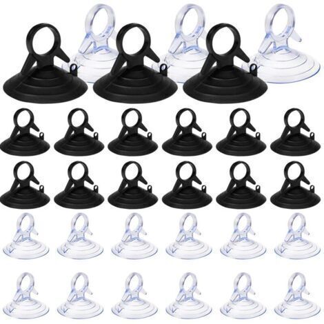 60 Pièces Ventouse pare Soleil, 45mm Ventouse Sans Crochets Ventouse, PVC Ventouses Mini Ventouse Transparente et Noire Ventouse, Ventouse pour Vitre (1/5)
