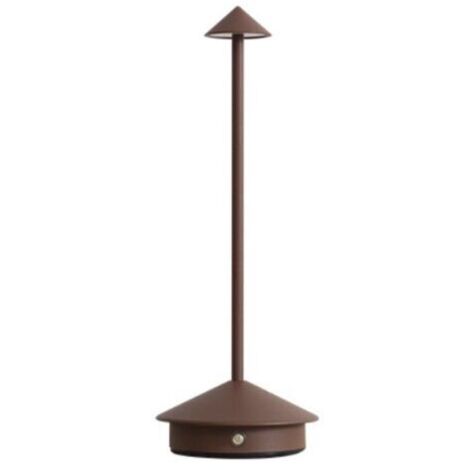 Lampe de Table Rechargeable et Sans Fil avec Contrôle Tactile,pour chevet, interieur, terrasse, restaurant,Hauteur 30 cm (marron) (1/3)