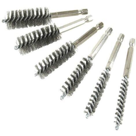 Brosse à Trous en Acier Inoxydable 6 pièces en différentes Tailles pour nettoyer les tuyaux, les ports, les roulements et plus encore (8mm,10mm,12mm,15mm,17mm,19mm) (1/5)