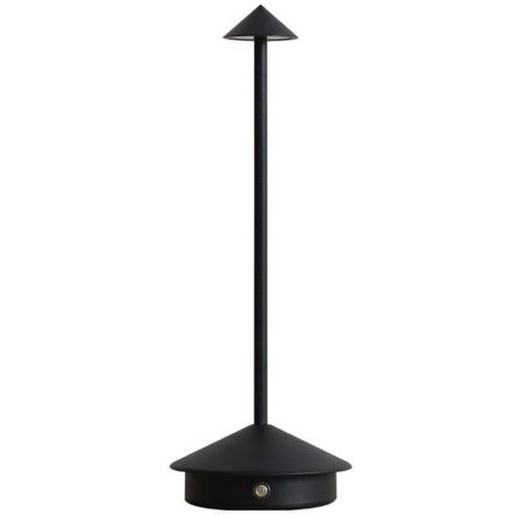 Lampe de Table Rechargeable et Sans Fil avec Contrôle Tactile,pour chevet, interieur, terrasse, restaurant,Hauteur 30 cm (noir) (1/5)