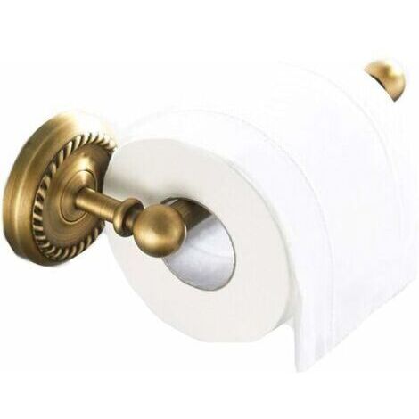 Porte Papier Toilette Mural Laiton Antique Support de Rouleau de Salle de Bain Rétro Porte Rouleau de Papier WC avec Support pour téléphone portable (1/5)