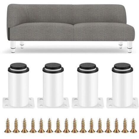 4 Pièces Pieds de Meubles Réglables, Pieds de Table en Métal Blanc, Pieds Réglables en Hauteur 0-40 mm, Pieds de pour Meuble Cuisine, Armoires, Lit, Table Pieds (1/5)