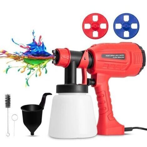 Pistolet Pulvérisateur De Peinture, Pistolet Électrique HVLP De 700W avec 2 Buses en Plastique, Réglable Et Facile À Nettoyer pour Meubles, Armoires, Projets De Bricolage, Etc. (1000ML) (1/5)