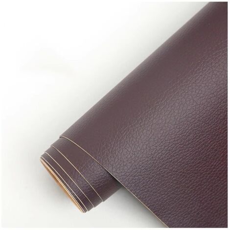 Simili Cuir Autocollant Patch De Réparation Auto-adhésif Pour Cuir, Kit De Patchs De Réparation En Vinyle Similicuir Grainé Pour Canapés, Sièges Auto Et Meubles(Dark Brown,50x137cm) (1/5)