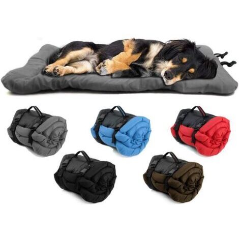 Lit pour Chien Imperméable et Pliable, Facile à Nettoyer, Tapis pour Chien en Tissu Oxford Durable, Adapté aux Canapés, aux Caisses, etc. Convient à Un Usage extérieur, 90x60 cm (Gris) (1/5)