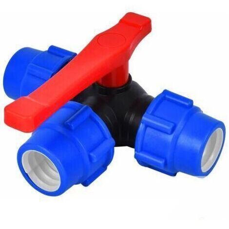 Vanne PVC pression 32mm – Robinet à tournant sphérique à trois voies – Connexion rapide pour tuyaux PVC/PE – Résistant à la corrosion (1/4)