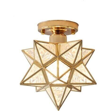 Luminaire plafonnier, lustre vintage, industriel, rétro, Abat-jour PVC et Métal, pour salon, cuisine et couloir, douille E27 (1/5)