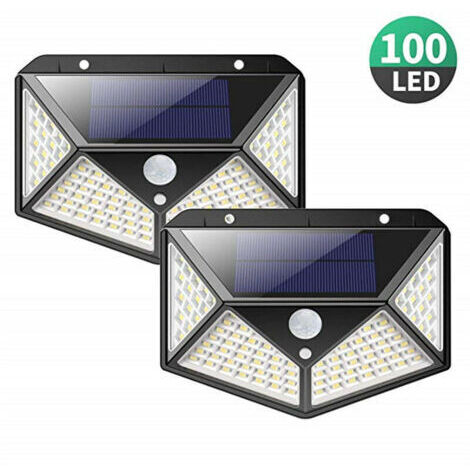 Lampe Solaire Extérieur【Version Puissante 2 Pack】100 LED 2200 mAh éclairage Extérieur étanche 270° lumière Solaire Détecteur de Mouvement 180 ° Spot Solaire Applique Solaire pour Jardin (1/5)