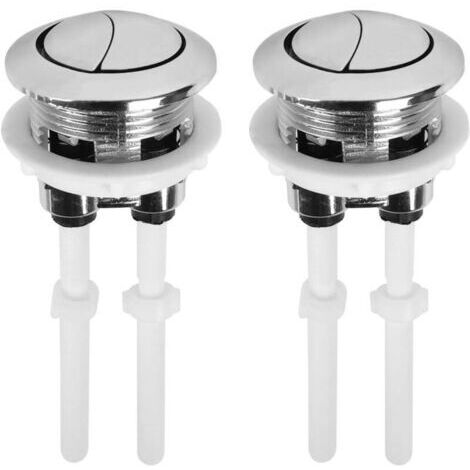 Lot de 2 boutons pression universels pour réservoir d'eau de WC - 38 mm - Double chasse d'eau - Bouton pop-up - Double bouton de chasse d'eau standard (1/5)