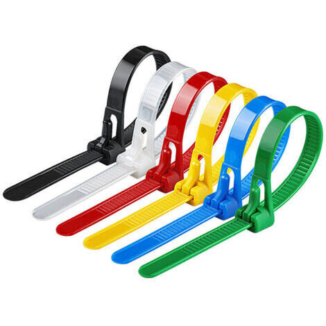 Collier de Serrage Plastique Réutilisables 4x150mm , Attache Câble Colorées, Serre Câbles Nylon, Colliers Serre-Cable Résistant aux UV - Lot de 360 Pièces (1/5)