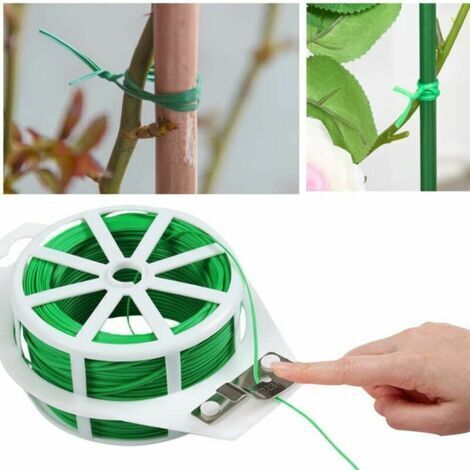100M Fil Jardinage Vert 2 Rouleaux Attaches Jardin pour Plantes Lien de Ligatures Cravates de Jardin Réutilisable avec Coupe Fil Multifonctionnel pour Plante Grimpante Fleurs Tomate Cable Org (1/5)