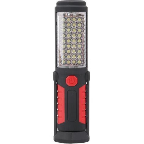 Lampe de travail magnétique à batterie 36+5LED, lampes de travail portables pour les urgences, lumière de mécanicien, maison, réparation de voiture, lumière de problème,chargement USB (Rouge) (1/5)