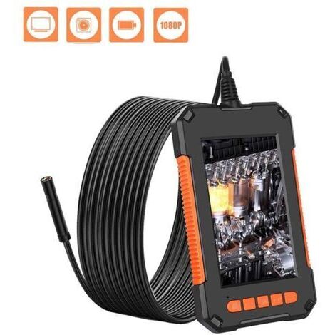 Caméra d'inspection 10M – Écran HD 4,3 pouces – 8 lumières LED étanches – Résolution 1080P pour inspection mécanique et canalisation (1/5)