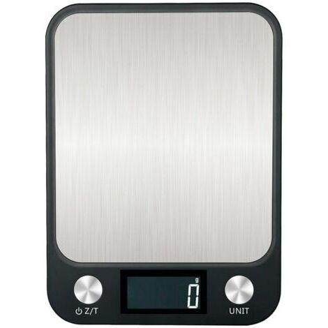 Échelle de cuisine numérique Balance de cuisine Noir Balance multifonction 10kg/1g Cuisson et cuisson de cuisson et acier inoxydable (1/5)