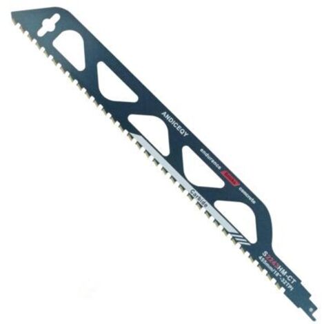 Lame de scie sabre 455mm – Acier au carbure de tungstène – Pour métal, bois, pierre, béton cellulaire, brique, ciment – Couper jusqu'à 41 cm (1/5)