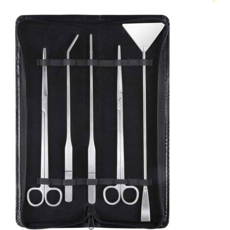 Aquarium Aquascaping Kit 5 en 1 INOX Aquarium Tank Plante Aquatique Outils Ensembles Pinces Ciseaux spatule (1/5)
