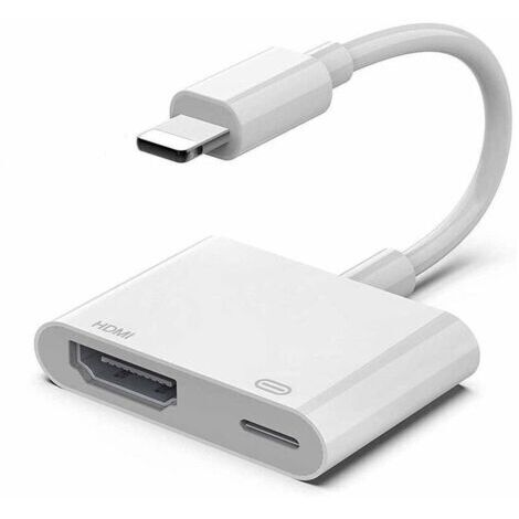 Adaptateur Lightning vers HDMI 1080p – Compatible iPhone 14 Pro, XS Max, XR, 8, 7, 6S Plus, iPad – Pour projection sur TV et moniteur (1/5)