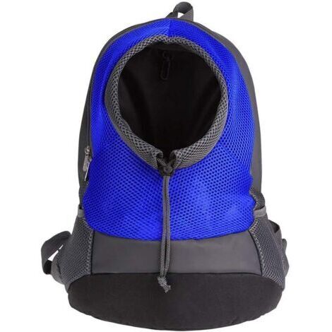 Pet porte-sac à dos pour petit chien chat Puppy(8kgs Max) On-the-Go Travel Pet avant arrière sac perméable à lair Soft Mesh Pup Pack 42 38 20 cm - Bleu - (1/5)