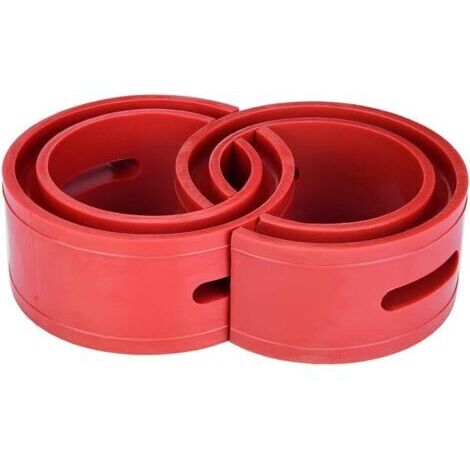 Amortisseur pour voiture 2 pièces – Coussin de butoir rouge – Compatible suspensions à ressorts en spirale – Réduit vibrations et prolonge durée de vie (1/5)