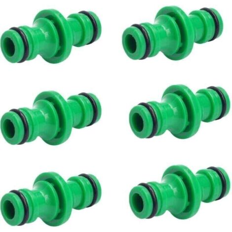 Connecteur de tuyau double 6 pièces, raccords de tuyau double mâle, raccords pour connecter des tuyaux d'arrosage (vert)