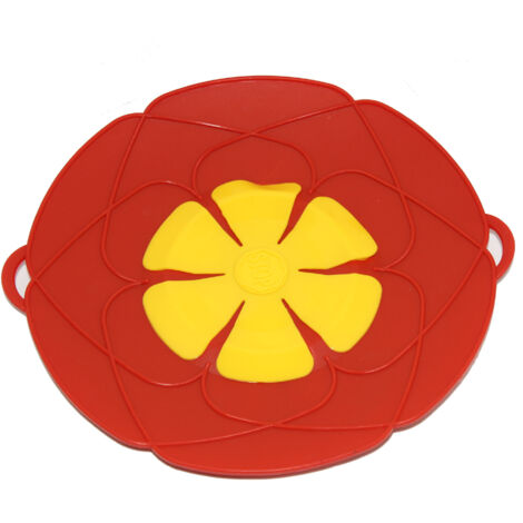 26CM silicone ménage anti-déversement, anti-poussière et anti-éclaboussures cache-pot cuisine résistant aux hautes températures anti-éclaboussures anti-ébullition cache-pot(rouge) (1/5)