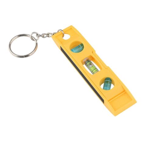 Niveau à bulle jaune avec porte-clés, outil de mesure du niveau de torpille magnétique, fil/niveau de mesure à 45 degrés, outils de conception et de mesure de mode pour voitures (1/5)