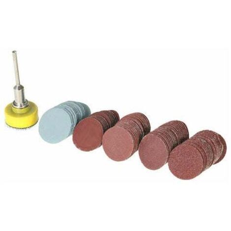 100Pcs 25 Mm 1" Sander Disque Poncage Disque 100-3000 Grit Papier Avec 1Inch Plaque Abrasif Pad Polonaise + 1/8" Shank Outil Rotatif (1/5)