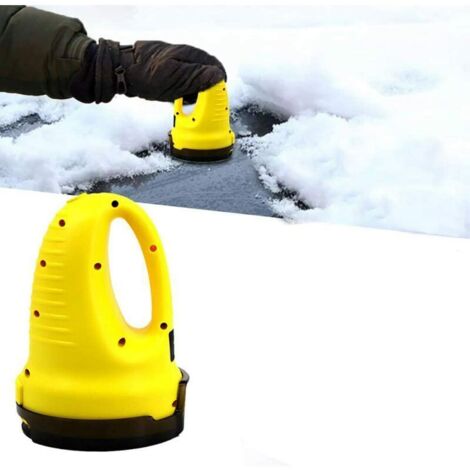 Gratte-glace électrique, outil de déneigement pour Pare-Brise, dégivreur pour voiture, multifonctionnel, jaune (1/5)